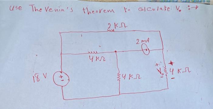 Solved use The Venin s theorem to to calculate V D 2 2 КЛ Chegg