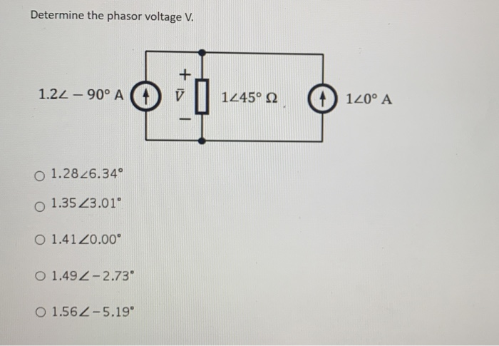 Solved Determine The Phasor Voltage V 1 22 90 A 2 0 00 Chegg