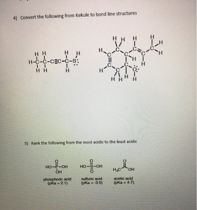 Solved Convert The Following From Kekule To Bond Line Chegg