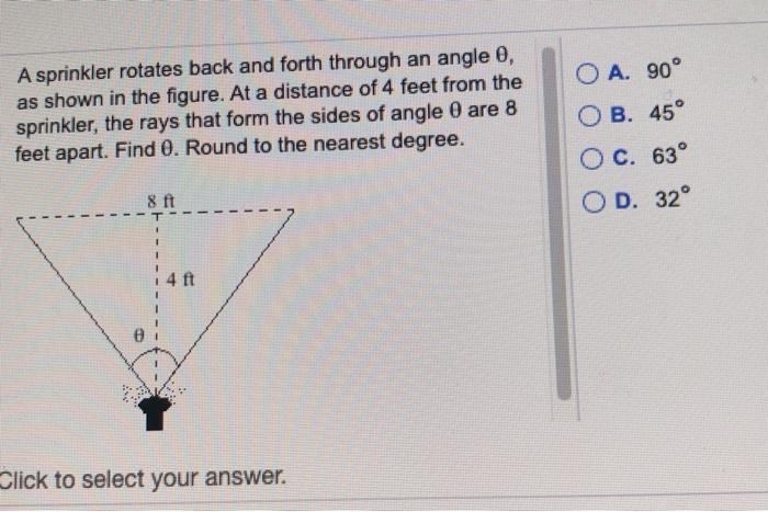 Solved A Sprinkler Rotates Back And Forth Through An Angle Chegg