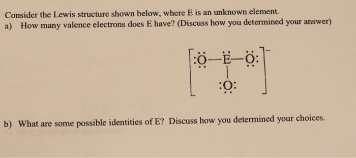 Solved Consider The Lewis Structure Shown Below Where E Is Chegg