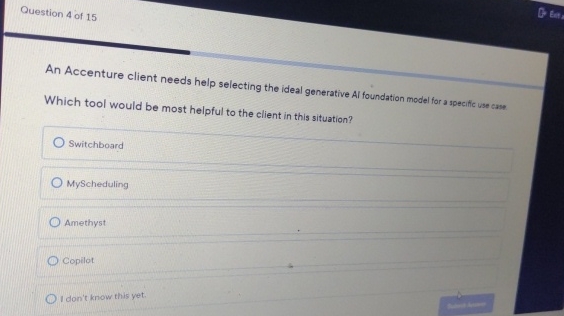 Solved Question 4 Of 15An Accenture Client Needs Help Chegg