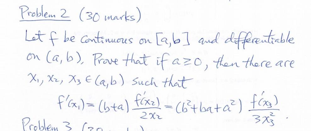 Solved Problem Marks Let F Be Continuous On A B Chegg