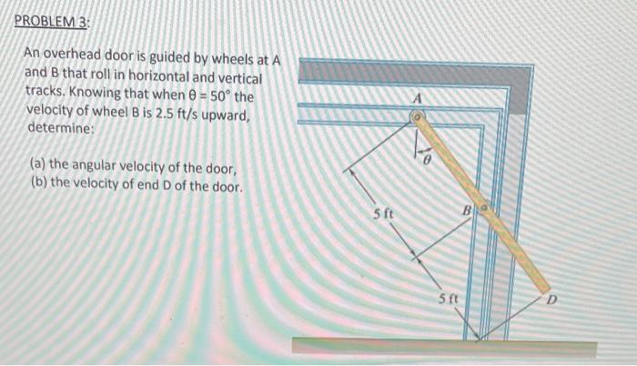 Solved PROBLEM 3 An Overhead Door Is Guided By Wheels At A Chegg