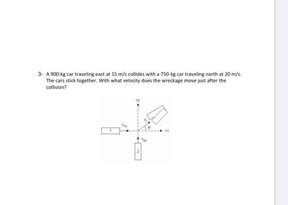 Solved A Kg Car Traveling East At M S Collides Chegg