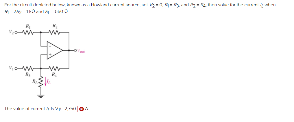 Solved For The Circuit Depicted Below Known As A Howland Chegg