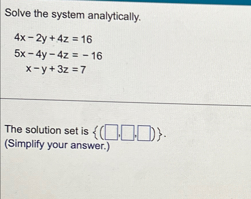 Solved Solve The System Chegg