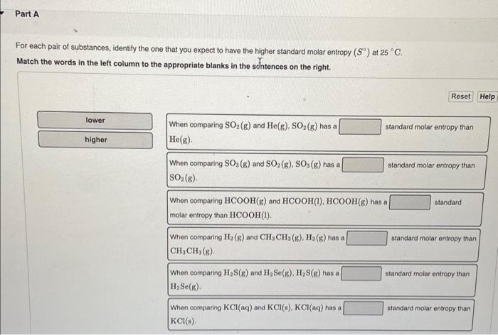 For Each Pair Of Substances Identify The One That Chegg