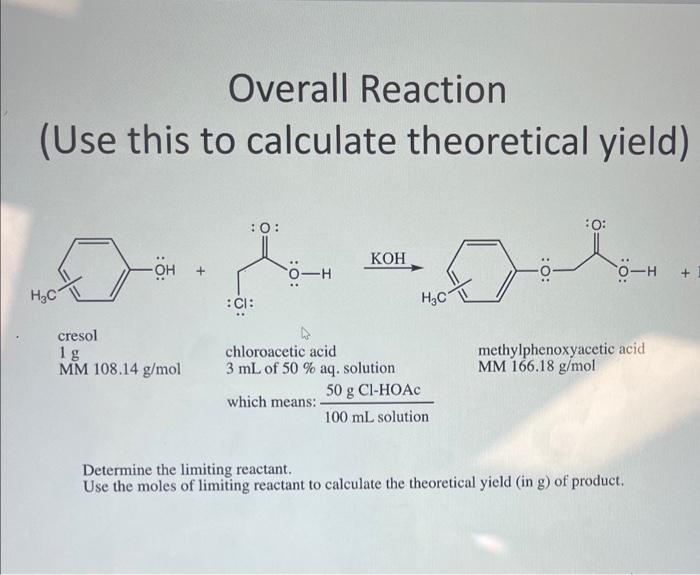 Solved Find Limiting Reactant Ans Theoretic Yeild After Chegg