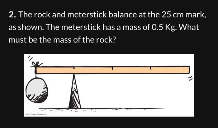 Solved The Rock And Meterstick Balance At The Cm Mark Chegg