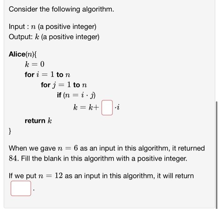 Solved Consider The Following Algorithm Input N A Chegg