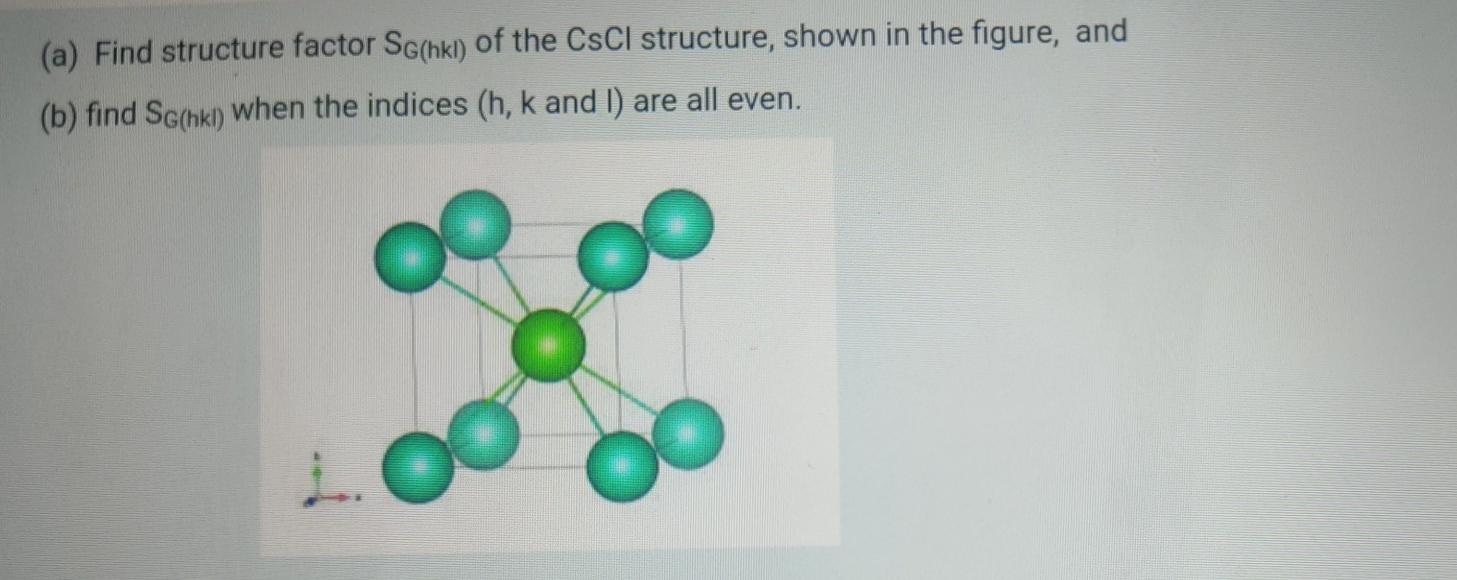 Solved A Find Structure Factor Schki Of The CsCl Chegg