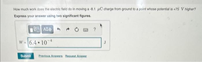 Solved How Much Work Does The Electric Field Do In Moving A Chegg