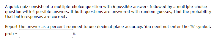 Solved A Quick Quiz Consists Of A Multiple Choice Question Chegg