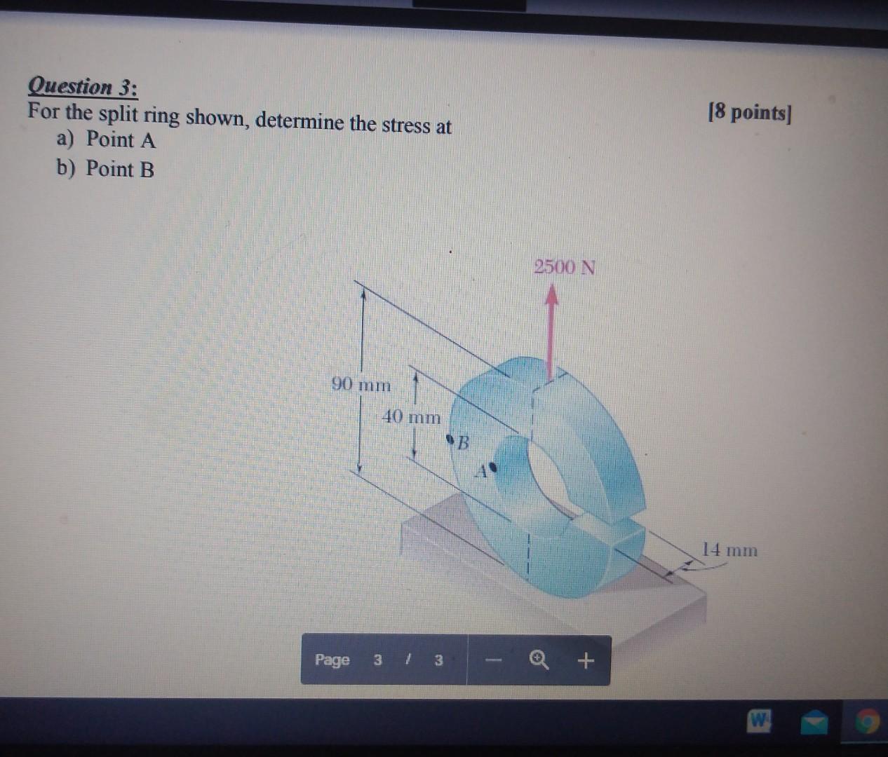 Solved 8 Points Question 3 For The Split Ring Shown Chegg