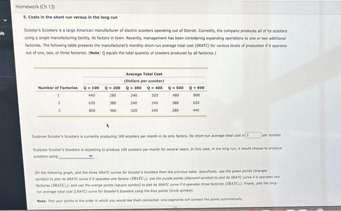 Solved Costs In The Short Run Versus In The Long Run Chegg