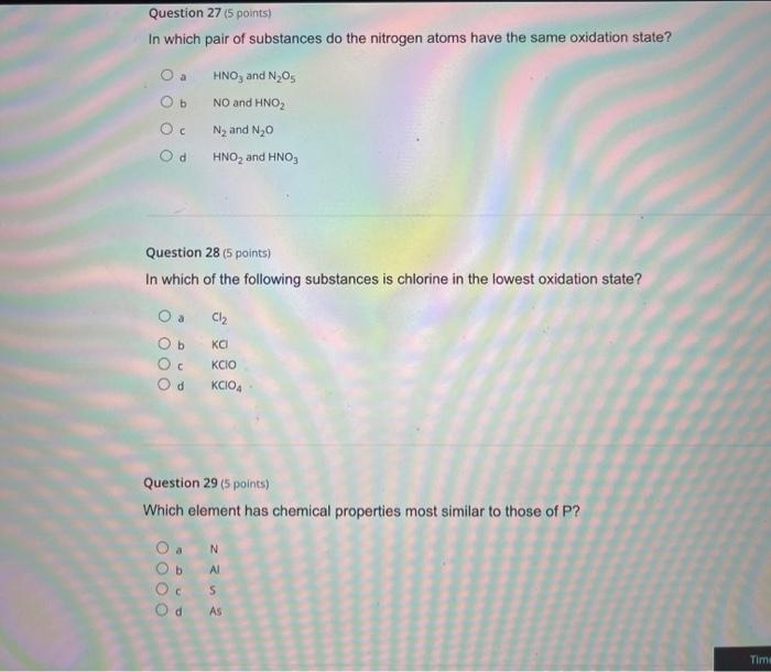 Solved Question 27 5 Points In Which Pair Of Substances Do Chegg