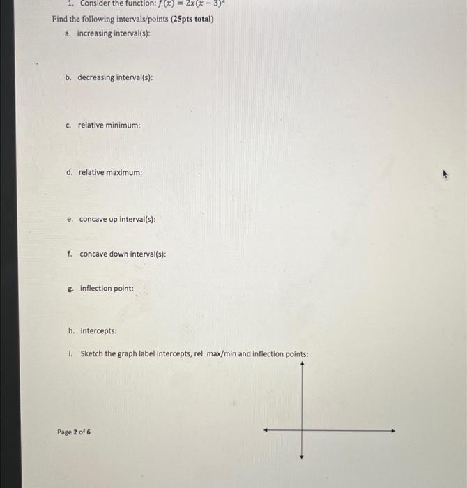 Solved Find The Following Intervals Points 25pts Total A Chegg