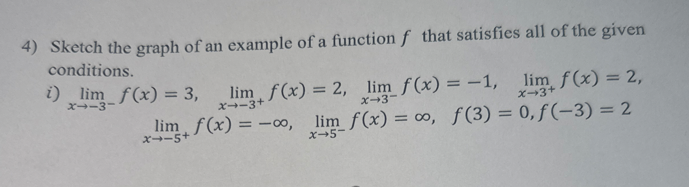 Sketch The Graph Of An Example Of A Function F That Chegg