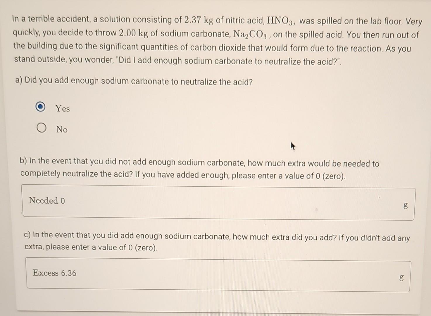 Solved In A Terrible Accident A Solution Consisting Of Chegg