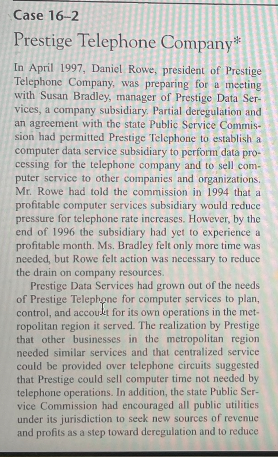 Solved Prestige Telephone Company In April Daniel Chegg