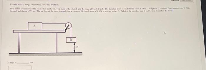 Solved Use The Work Energy Theorem To Solve This Problem Chegg