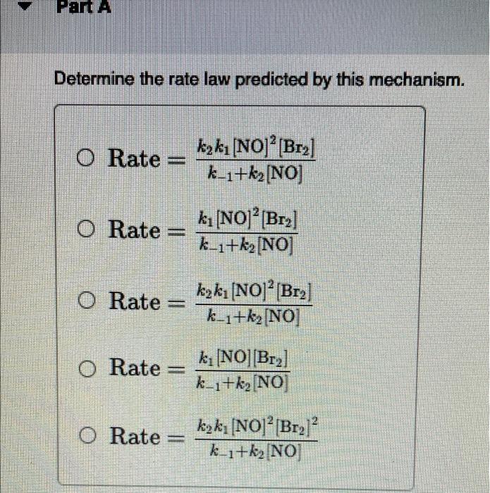 Solved A Proposed Mechanism For The Reaction Of No Reacting Chegg