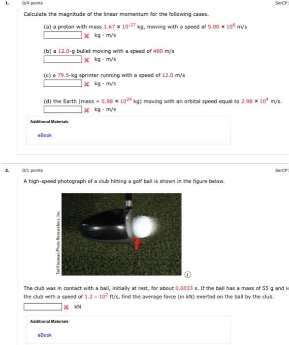 Solved Points Sercp Calculate The Magnitude Of The Chegg