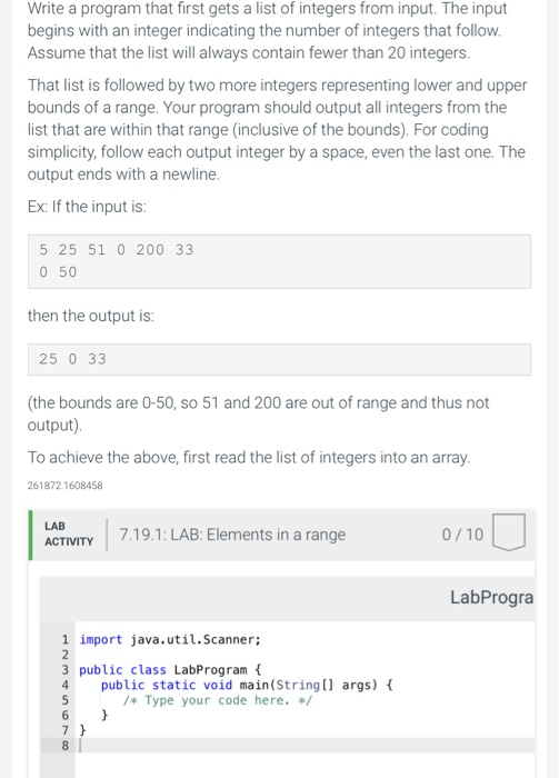 Solved Write A Program That First Gets A List Of Integers Chegg