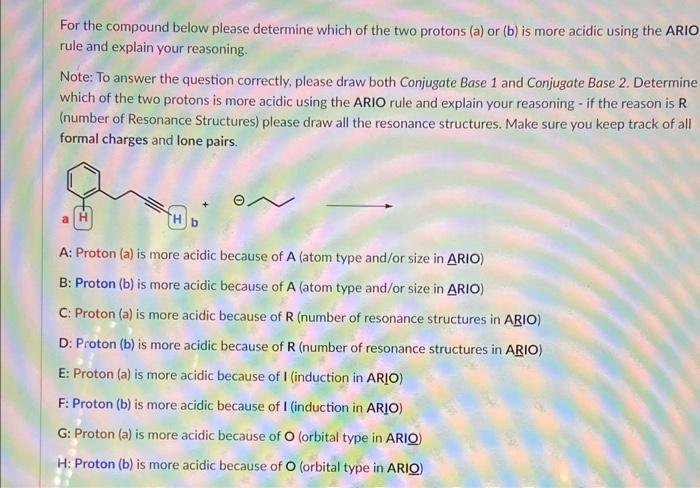 Solved For The Compound Below Please Determine Which Of