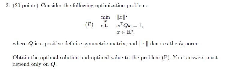 Points Consider The Following Optimization Chegg