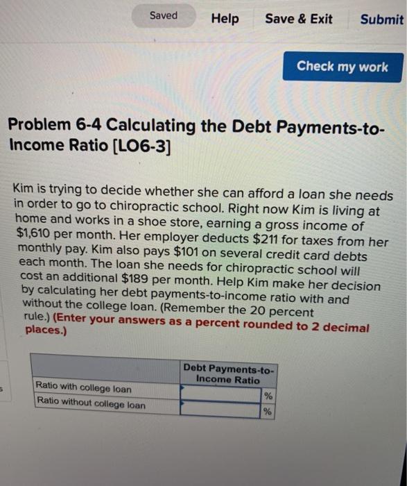 Solved Saved Help Save Exit Submit Check My Work Problem Chegg