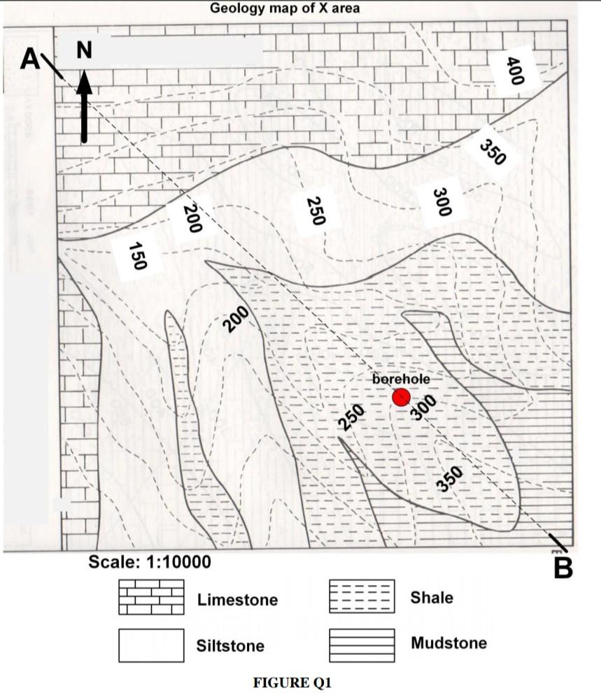 Solved Q1 Refer To The Geological Map Attached In Figure Q1 Chegg