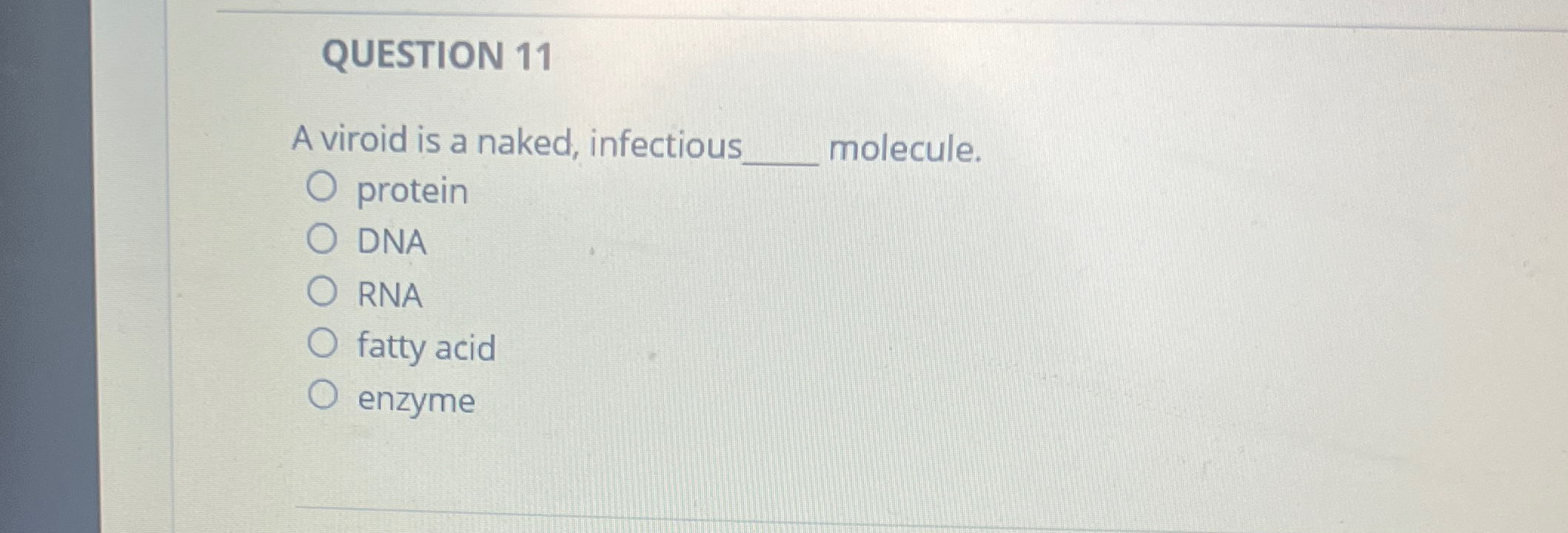 Solved QUESTION 11A Viroid Is A Naked Infectious Chegg