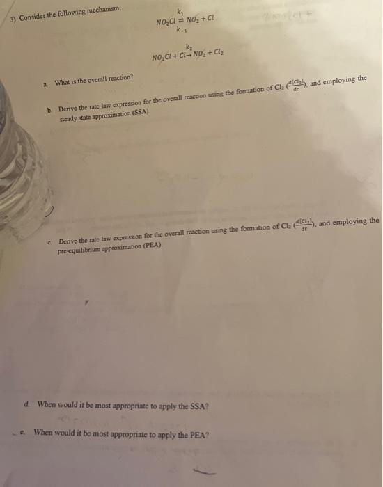 Solved Consider The Following Mechanism Chegg