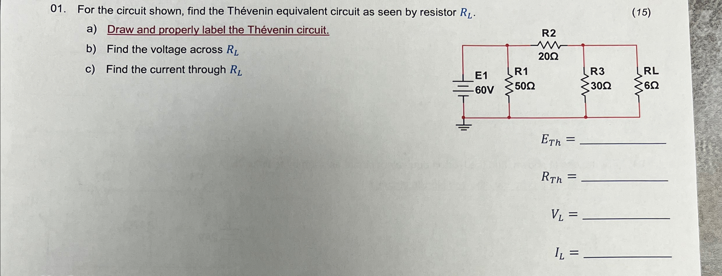 Solved For The Circuit Shown Find The Th Venin Equivalent Chegg