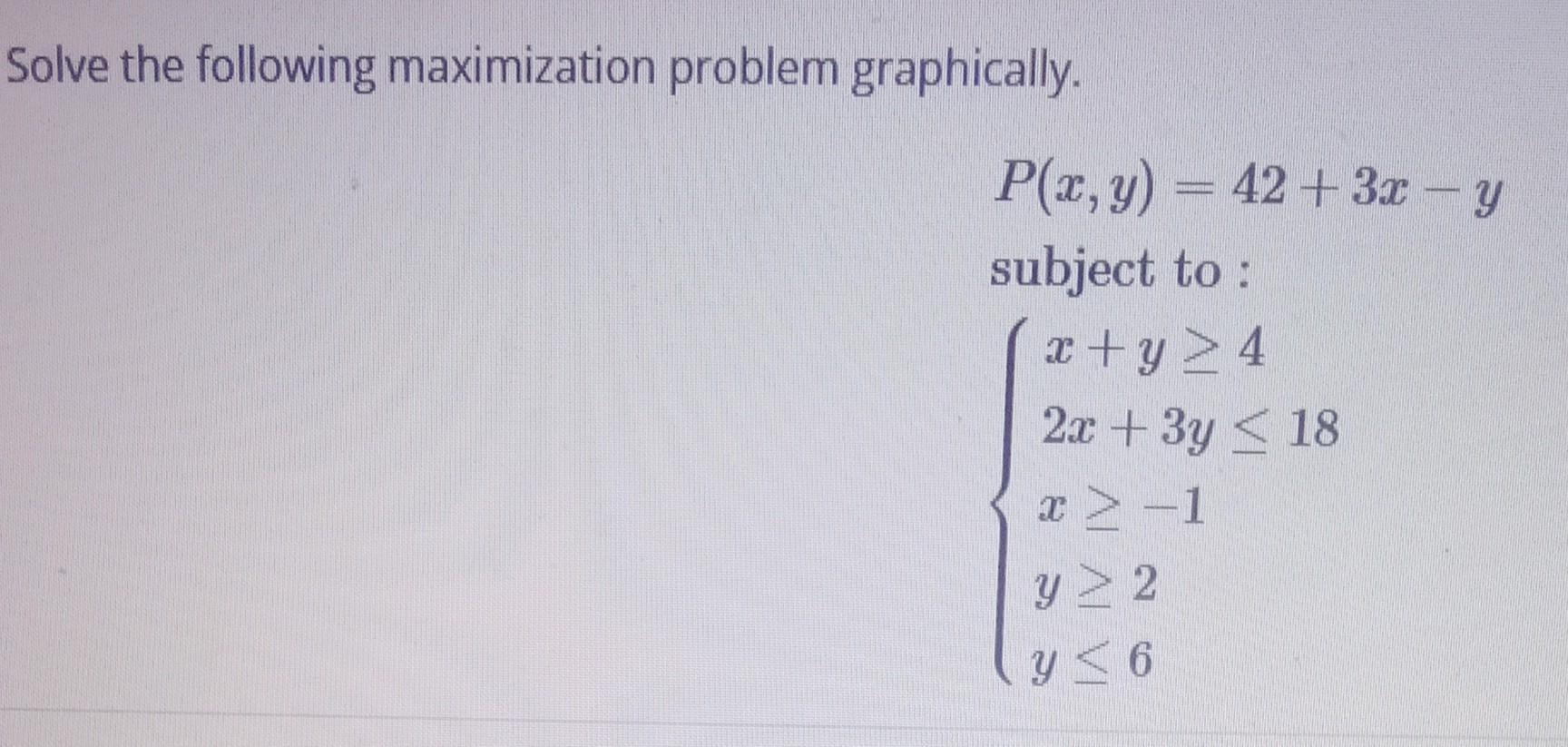 Solved Solve The Following Maximization Problem Graphically Chegg