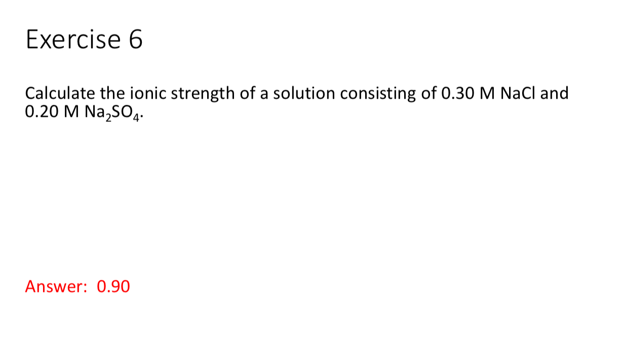 Solved Exercise Calculate The Ionic Strength Of A Solution Chegg