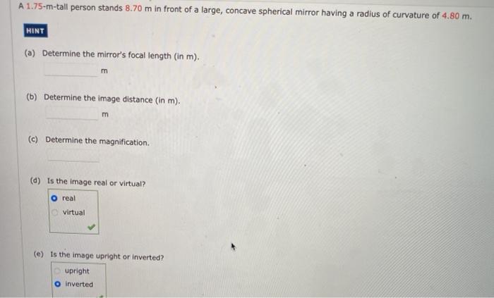 Solved A M Tall Person Stands M In Front Of A Chegg