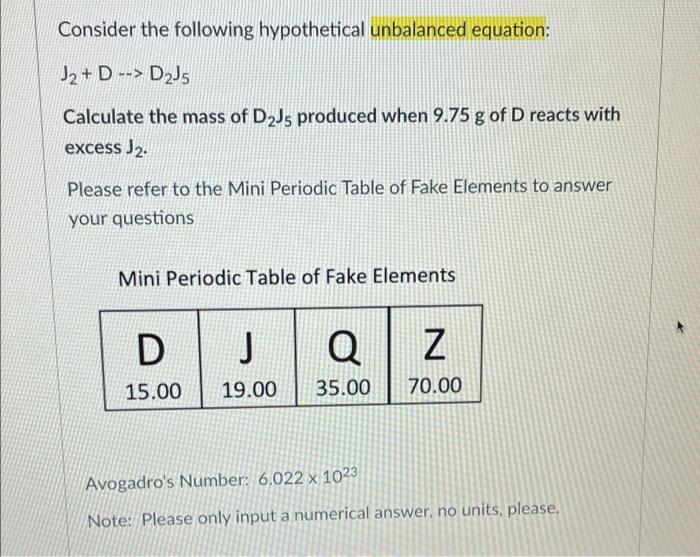 Solved Consider The Following Hypothetical Unbalanced Chegg