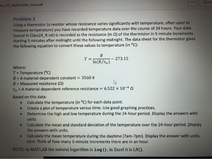 Solved Problem Using Thermistor Resistor Whose Resistance Varies