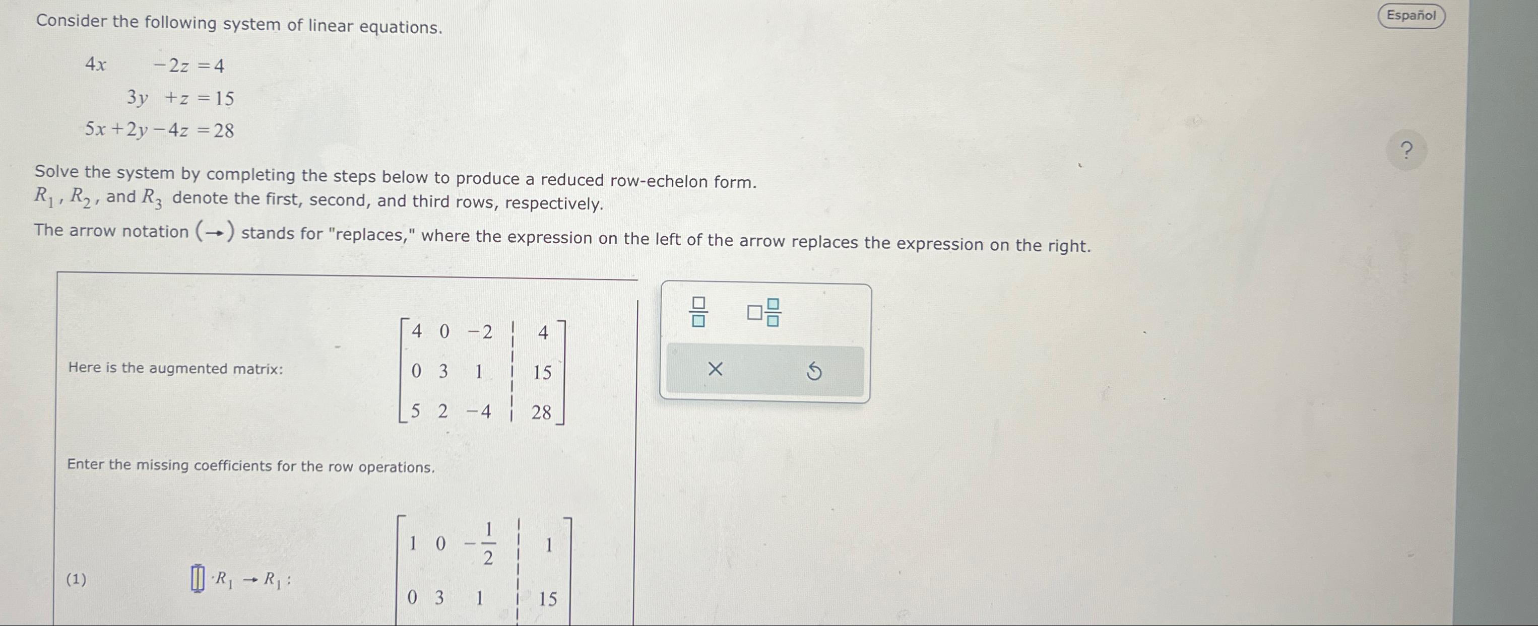 Solved Consider The Following System Of Linear Chegg