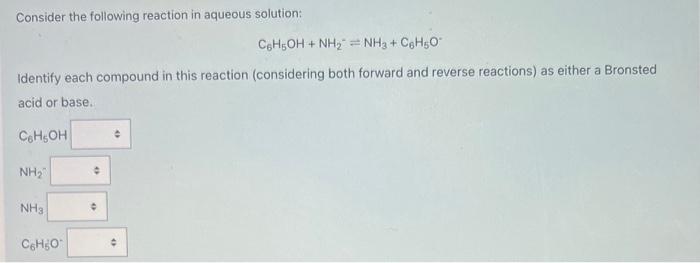 Solved Consider The Following Reaction In Aqueous Soluti