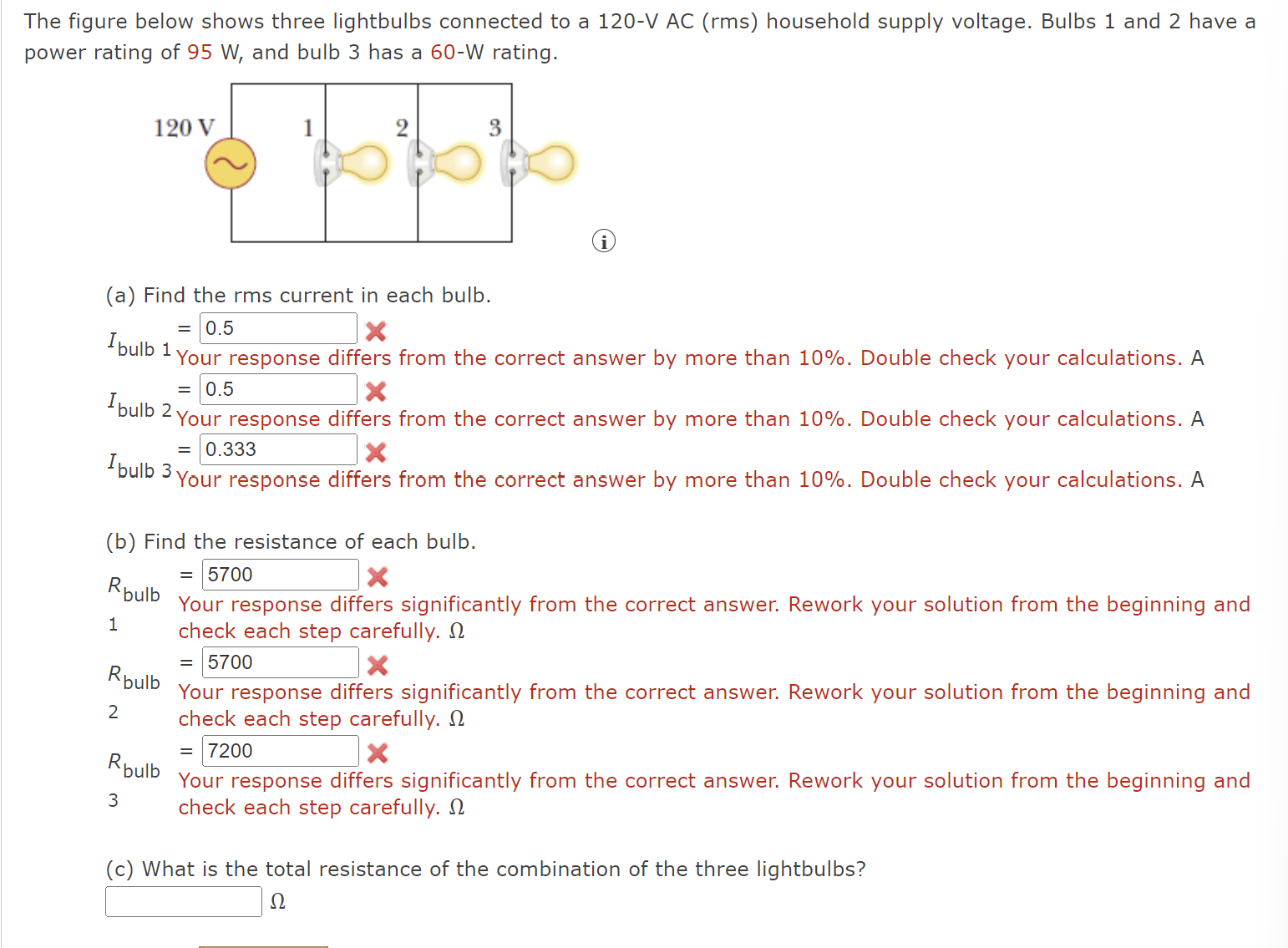 Solved The Figure Below Shows Three Lightbulbs Connected To Chegg