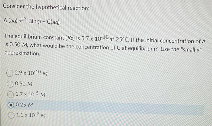 Solved Consider The Hypothetical Reaction Chegg