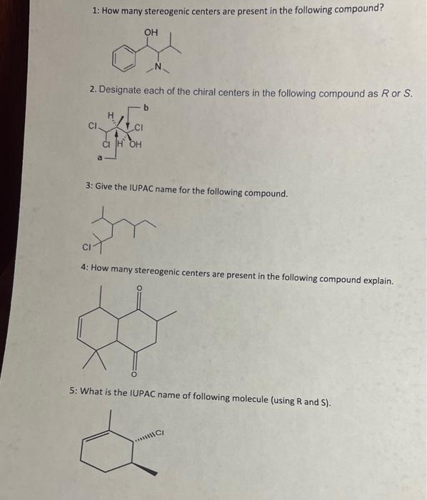 Solved How Many Stereogenic Centers Are Present In The Chegg