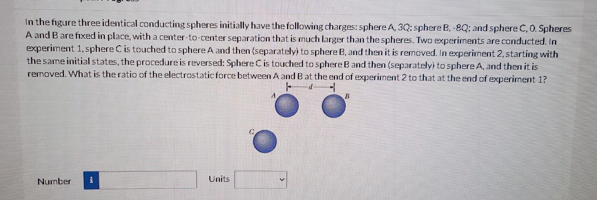 Solved In The Figure Three Identical Conducting Spheres Chegg