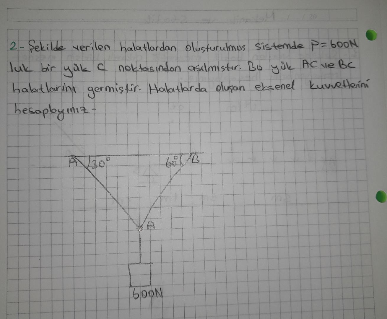 Solved Sekilde Verilen Halatlardan Olusturulmus Sistemde Chegg