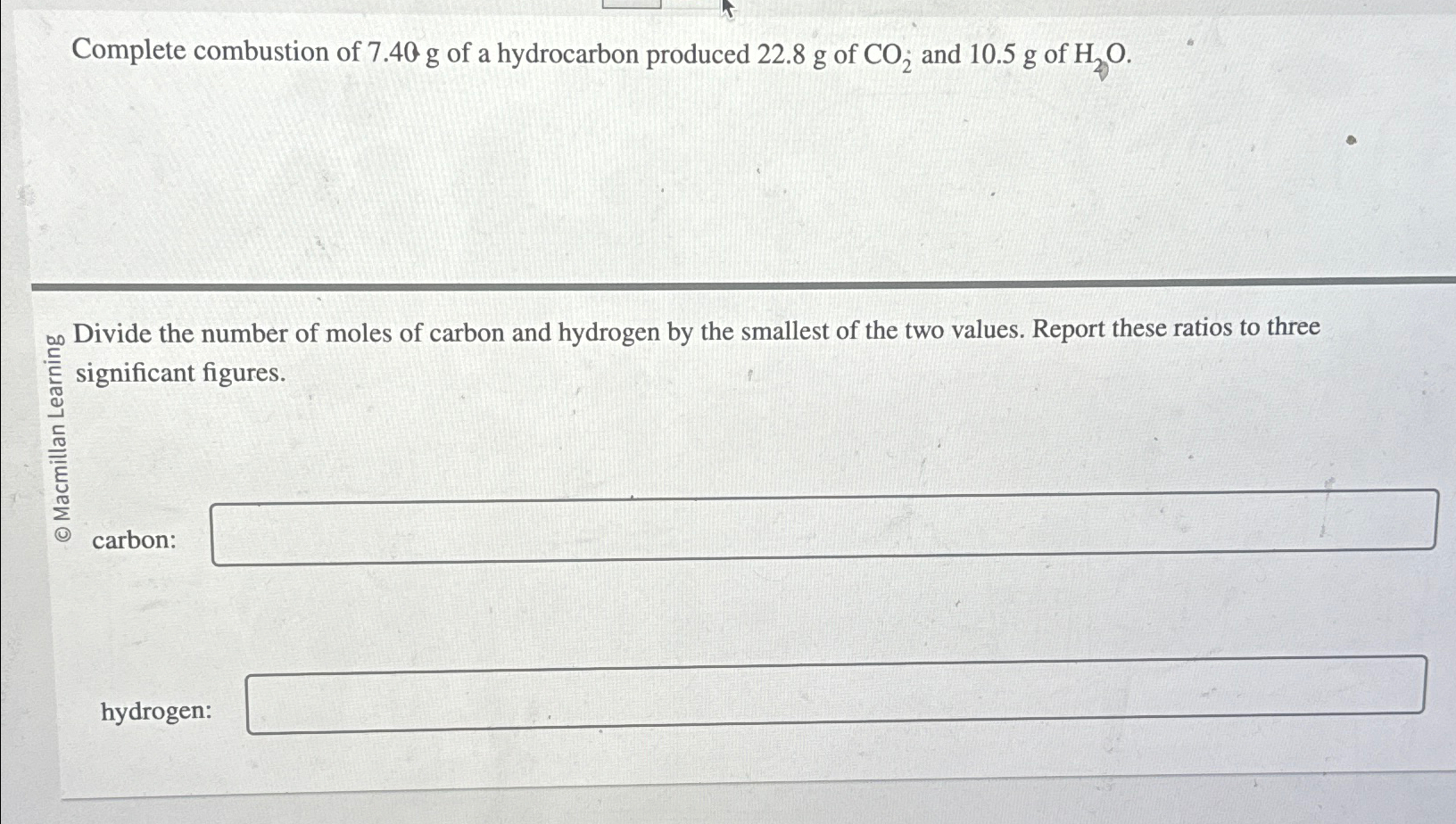 Solved Complete Combustion Of G Of A Hydrocarbon Chegg