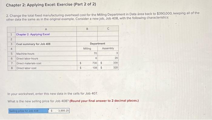 Solved Chapter Applying Excel Data Markup On Job Cost Chegg